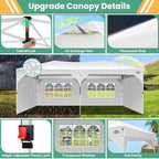 10x20 Pop Up Canopy with 4 Sidewalls, 1-Person Setup, Waterproof, alternate view 4