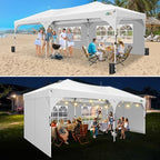 10x20 Pop Up Canopy with 4 Sidewalls, 1-Person Setup, Waterproof, alternate view 6