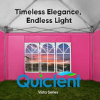 10x20 Pop Up Canopy with 6 Sidewalls & Church Windows in Pink, alternate view 2