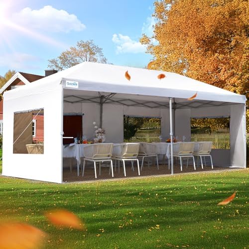 10x20 Pop Up Canopy with 6 Sidewalls & Mesh Windows