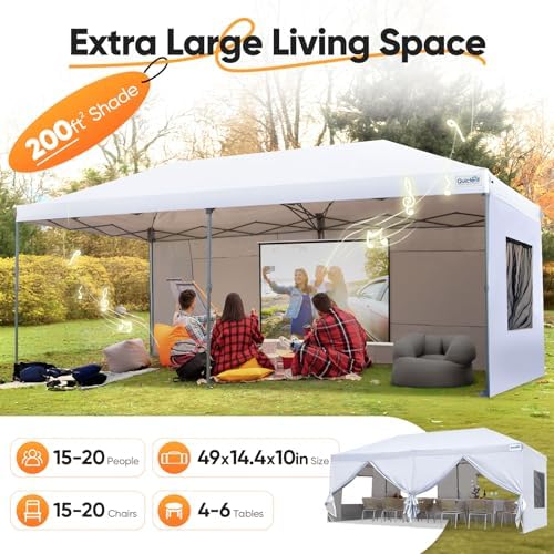 10x20 Pop Up Canopy with 6 Sidewalls & Mesh Windows, alternate view 4