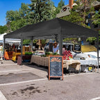 10x20 Pop Up Canopy with 6 Sidewalls, One Push Easy Setup, Black in Black, alternate view 2
