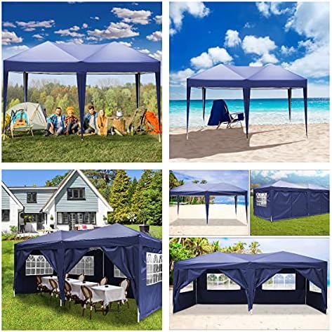 10x20 Pop Up Canopy with 6 Sidewalls, Waterproof Outdoor Commercial Instant Tent, Tent for Parties Beach Camping, alternate