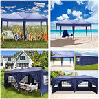 10x20 Pop Up Canopy with 6 Sidewalls, Waterproof Outdoor Commercial Instant Tent, Tent for Parties Beach Camping, alternate