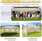 10x20 Pop up Canopy with Sidewalls, One Push Outdoor Tents for Parties Waterproof Canopy Tent with Center Lock, alternate