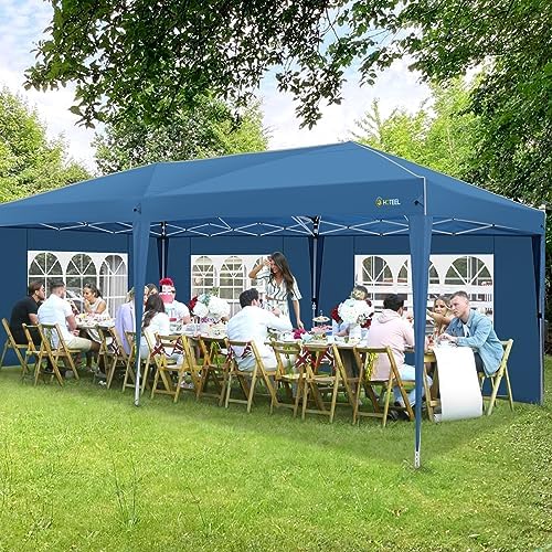10x20 Pop up Canopy with Sidewalls, One Push Outdoor Tents for Parties Waterproof Canopy Tent with Reinforce, alternate view