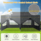 10x20 Pop Up Canopy with Sidewalls, Thickened Hexagonal Legs, Gray in Gray, alternate view 4