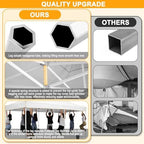 10x20 Pop Up Canopy with Sidewalls, Thickened Hexagonal Legs, White in White, alternate view 6