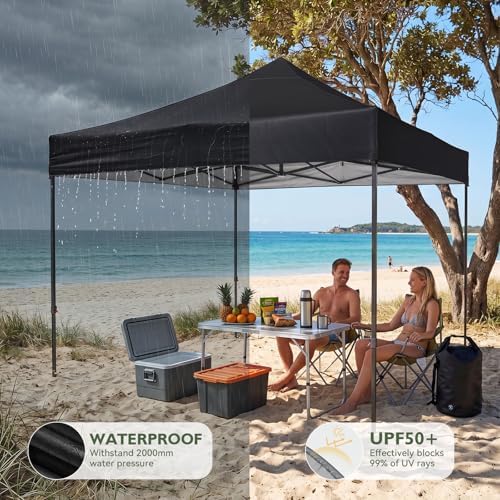10x20 Pop Up Canopy Without Sidewalls - Breezy Open-Air Instant Shelter with Roller Bag & Sandbag - Outdoor, alternate view 7