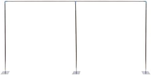 10x20ft Backdrop Stand Pipe Kit, Curtain Frame Professional Background Support Telescopic Stainless Steel Wall