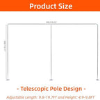 10x20ft Backdrop Stand Pipe Kit, Curtain Frame Professional Background Support Telescopic Stainless Steel Wall, alternate