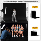 10x20ft Black Backdrop for Photography, Dual-Size Dual-Pocket Design Photo Booth Background for Portrait, alternate view 3
