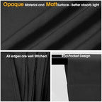 10x20ft Black Backdrop for Photography, Dual-Size Dual-Pocket Design Photo Booth Background for Portrait, alternate view 4