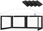 10x20ft Clear Sidewalls for 10x20ft Canopy Frame (Black, 4pcs Only) in 10x20ft in Black