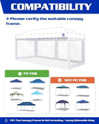 10x20ft Clear Sidewalls for 10x20ft Canopy Frame (Black, 4pcs Only) in 10x20ft in Black, alternate view 3