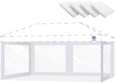 10x20ft Clear Sidewalls for 10x20ft Canopy Frame (White, 4pcs Only) in 10x20ft in White