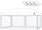10x20ft Clear Sidewalls for 10x20ft Canopy Frame (White, 4pcs Only) in 10x20ft in White