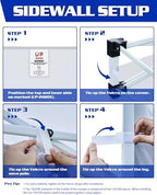 10x20ft Clear Sidewalls for 10x20ft Canopy Frame (White, 4pcs Only) in 10x20ft in White, alternate view 5