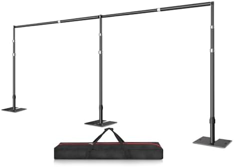 10x20ft Heavy Duty Backdrop Stand, Pipe and Drape Stand, Black in 10x20ft in Black
