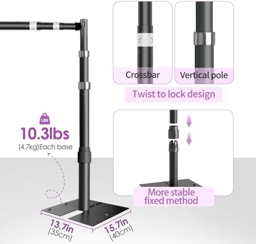 10x20ft Heavy Duty Backdrop Stand, Pipe and Drape Stand, Black in 10x20ft in Black, alternate view 3