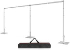10x20ft Heavy Duty Backdrop Stand, Pipe and Drape Stand, Silver in 10x20ft in Silver