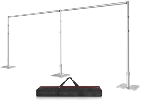 10x20ft Heavy Duty Backdrop Stand, Pipe and Drape Stand, Silver in 10x20ft in Silver