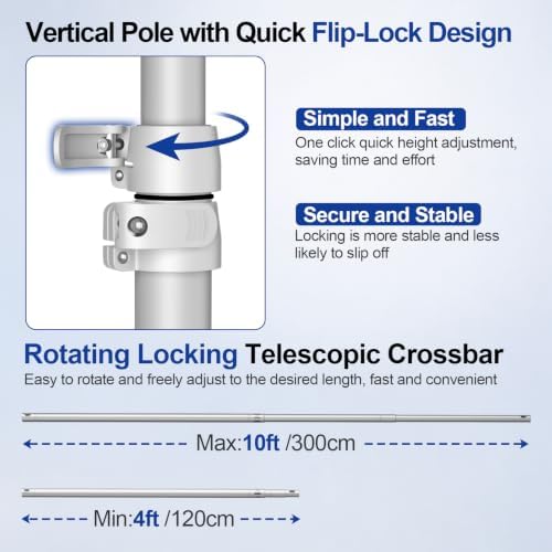 10x20ft Heavy Duty Pipe and Drape Backdrop Stand with Handle Base in 10x20ft, alternate view 4