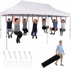 10x20FT Heavy Duty Pop Up Canopy Tent, Outdoor Shlter with Roller Bag, White in 10x20FT in White