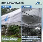 10x20FT Heavy Duty Pop Up Canopy Tent, Outdoor Shlter with Roller Bag, White in 10x20FT in White, alternate view 2
