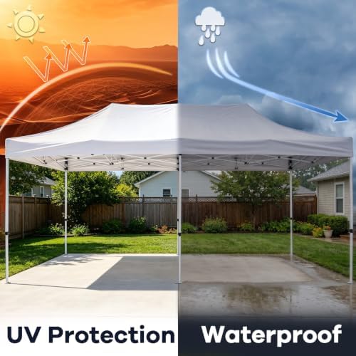 10x20FT Heavy Duty Pop Up Canopy Tent, Outdoor Shlter with Roller Bag, White in 10x20FT in White, alternate view 3
