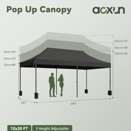 10x20FT Heavy Duty Pop Up Canopy Tent, Party Tent, Black in 10x20FT in Black, alternate view 5