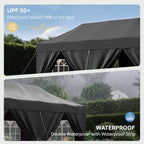 10x20FT Heavy Duty Pop Up Canopy Tent with 4 Sidewalls, Black in 10x20FT in Black, alternate view 3