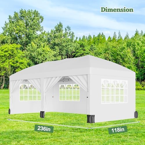 10X20Ft Outdoor Party Tent Gazebo with 6 Sidewalls, Waterproof Gazebo Pop Up Canopy Tent, Heavy Duty Commercial, alternate