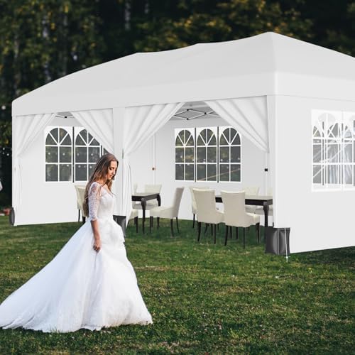 10X20Ft Outdoor Party Tent Gazebo with 6 Sidewalls, Waterproof Gazebo Pop Up Canopy Tent, Heavy Duty Commercial, alternate