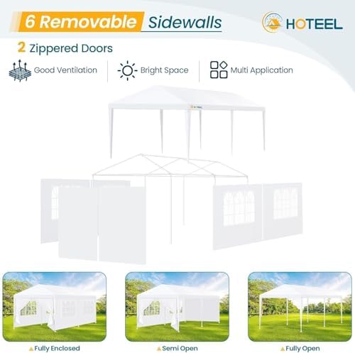 10x20FT Party Tent, 300 Sq Ft Outdoor Event Canopy, White in 10x20FT in White, alternate view 5