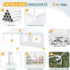 10x20FT Party Tent Outdoor Canopy for 20-30 People with 6 Removable Sidewalls, 2 Zipper Doors, 12 Ropes and 24, alternate