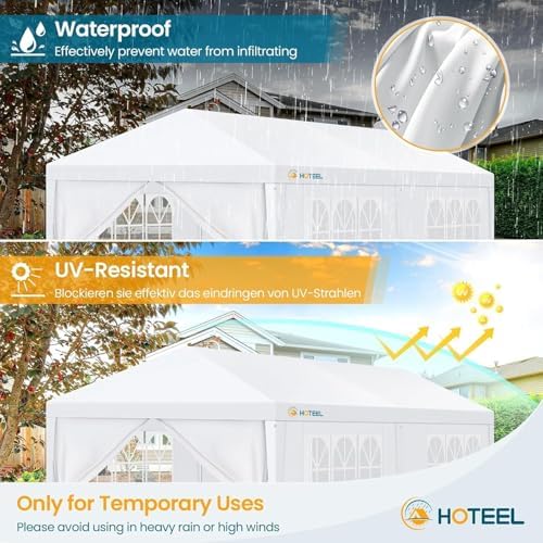 10x20FT Party Tent Outdoor Canopy for 20-30 People with 6 Removable Sidewalls, 2 Zipper Doors, 12 Ropes and 24, alternate
