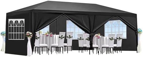 10x20ft Party Tent, Outdoor Canopy Tent Carport with 6 Removable Sidewalls, Wedding Event Shelter BBQ Wedding