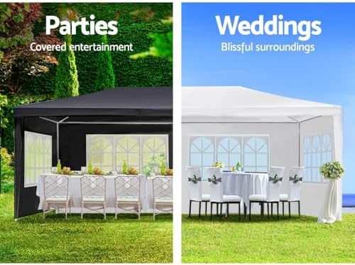 10x20ft Party Tent, Outdoor Canopy Tent Carport with 6 Removable Sidewalls, Wedding Event Shelter BBQ Wedding, alternate view