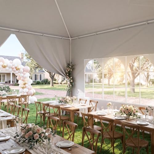 10x20FT Party Tent Outdoor Canopy with 6 Removable Sidewalls, White in 10x20FT in White, alternate view 3