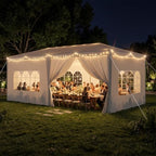 10x20FT Party Tent Outdoor Canopy with 6 Removable Sidewalls, White in 10x20FT in White, alternate view 7