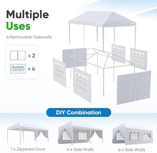 10x20ft Party Tent with Removable Church Sidewalls in 10x20ft, alternate view 4