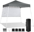 10x20FT Pop Up Canopy Tent Beach Canopy with One Sidewall, 7.2x7.2ft Base/6x6ft Top Portable Backpack, with 4