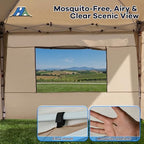 10x20FT Pop Up Canopy Tent with 6 Mesh Window Sidewalls, Outdoor, Khaki in 10x20FT in Khaki, alternate view 4