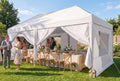 10x20FT Pop Up Canopy Tent with 6 Mesh Window Sidewalls, Outdoor, White in 10x20FT in White
