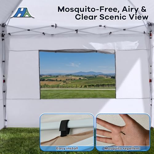 10x20FT Pop Up Canopy Tent with 6 Mesh Window Sidewalls, Outdoor, White in 10x20FT in White, alternate view 3