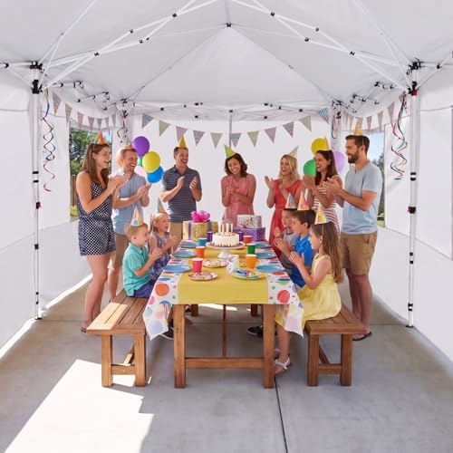 10x20FT Pop Up Canopy Tent with 6 Mesh Window Sidewalls, Outdoor, White in 10x20FT in White, alternate view 5