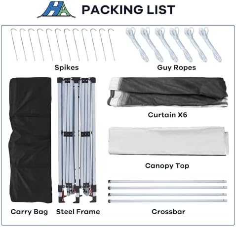 10x20FT Pop Up Canopy Tent with 6 Mesh Window Sidewalls, Outdoor, White in 10x20FT in White, alternate view 7