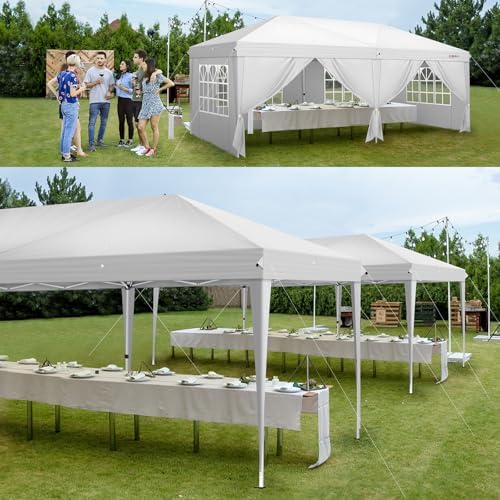 10x20ft Pop Up Canopy Tent with 6 Sidewalls with Carry Bag (White) in 10x20ft in White, alternate view 2