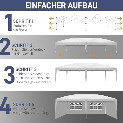 10x20ft Pop Up Canopy Tent with 6 Sidewalls with Carry Bag (White) in 10x20ft in White, alternate view 4